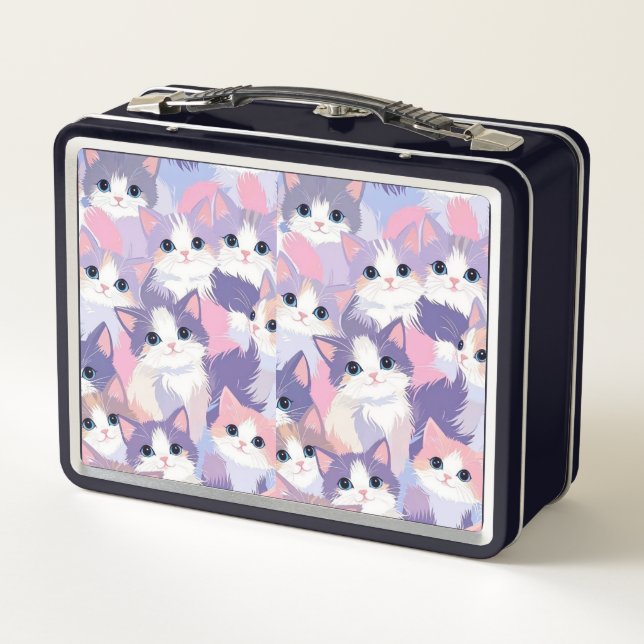 Pastel Cats Metal Lunchbox (Rückseite)