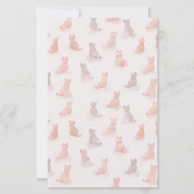 Pastel Cats Pattern Paper Sheet (Vorderseite)