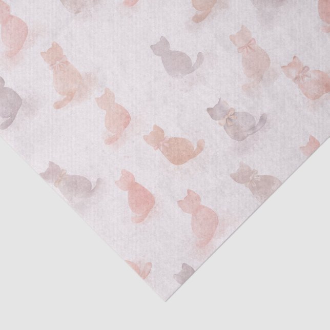 Pastel Cats Tissue Paper Seidenpapier (Ausschnitt)