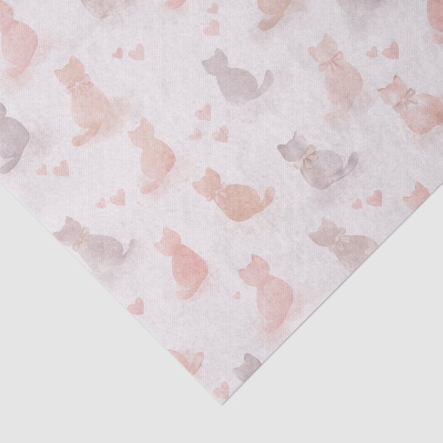 Pastel Cats Tissue Paper Seidenpapier (Ausschnitt)