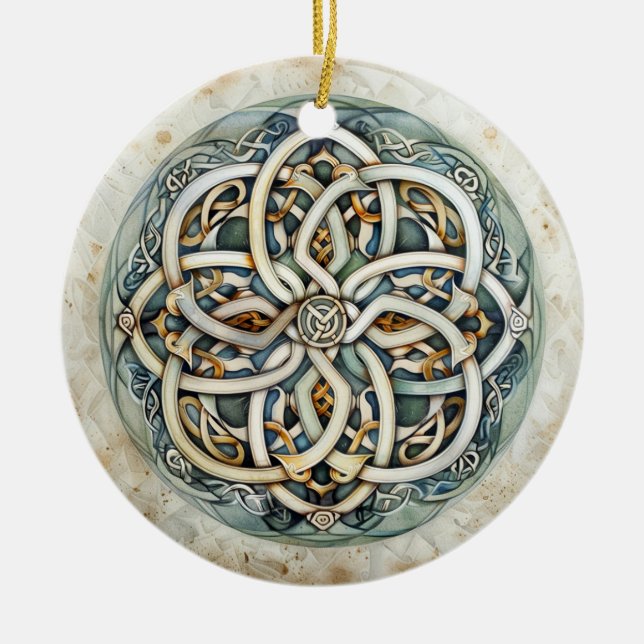 Pastel Celtic Knot Keramik Ornament (Vorne)