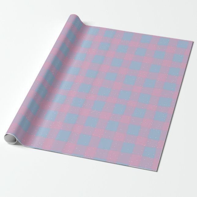 Pastel Checkered Gingham Geschenkpapier (Ungerollt)