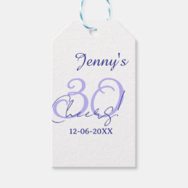 Pastel cheers 30th birthday purple elegant name da geschenkanhänger