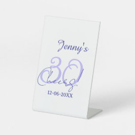 Pastel cheers 30th birthday purple elegant name da sockelschild