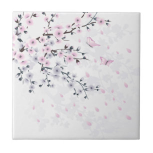 Pastel Cherry Blossom Landschaft Fliese