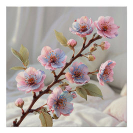 Pastel Cherry Blossom: Weiche botanische Kunst Poster
