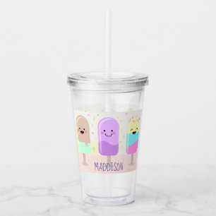 Pastel Chibi Ice Lollies Niedlich Personalisiert Acryltrinkbecher