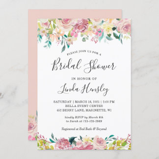 Pastel Chic Blush Brautparty Einladung