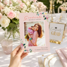 Pastel Chic Floral Blushing Girl Foto Abschluss