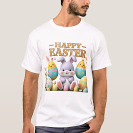 Pastel Chick und Bunny in Egg Frohe Ostern T - Shi T-Shirt