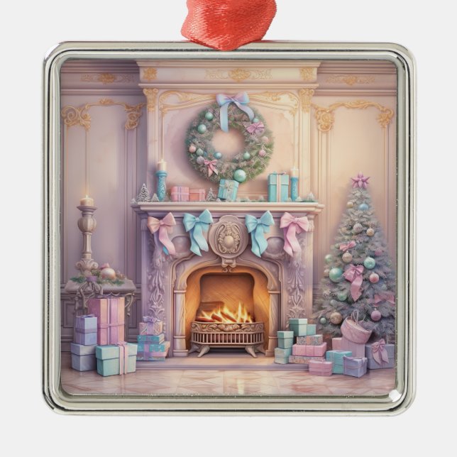 Pastel Chrismas Ornament Aus Metall (Vorne)