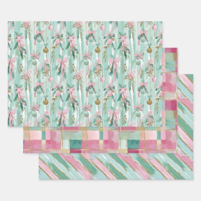 Pastel Christmas Gift Wrap Set  Geschenkpapier Set (Set)