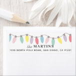 Pastel Christmas Lights Rücksendeadresse<br><div class="desc">Dieses niedliche Rücksendelabel weist einen weißen Hintergrund mit Weihnachtsbeleuchtung in Pastellfarben auf. Personalisieren Sie es für Ihre Bedürfnisse. In meinem Geschäft finden Sie passende Produkte.</div>