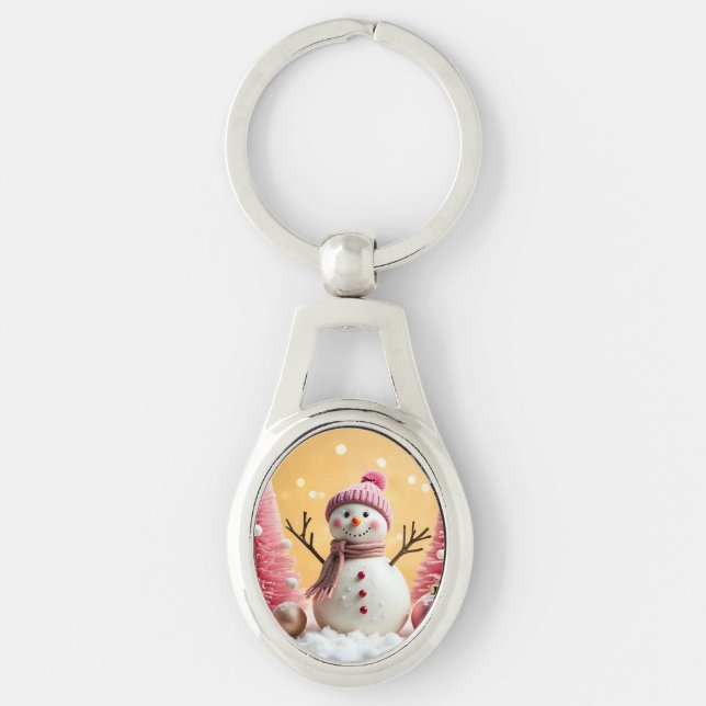 Pastel Christmas - Metal Keychain Schlüsselanhänger (Vorderseite)