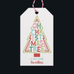 Pastel Christmas | Oh Weihnachtsbaum Geschenkanhänger<br><div class="desc">Dieses spielerische Tag zeigt das Sprichwort "oh Christmas Tree" mit abwechselnden Farben in Form eines Baumes. Die Farben sind rosa,  rot,  grün und hellblau.</div>