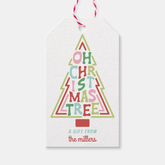 Pastel Christmas | Oh Weihnachtsbaum Geschenkanhänger (Vorderseite)