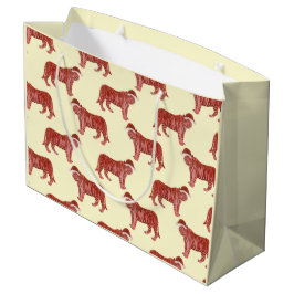 Pastel Christmas Safari Tiere Pink Tiger Wrappin Große Geschenktüte