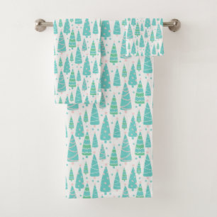 Pastel Christmas Tree Forest Badhandtuch Set