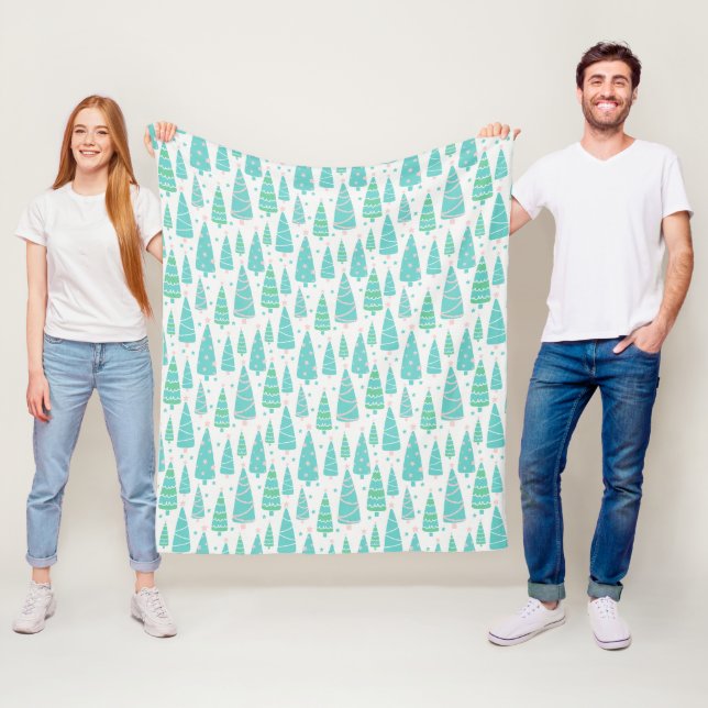 Pastel Christmas Tree Forest Fleecedecke (Beispiel)