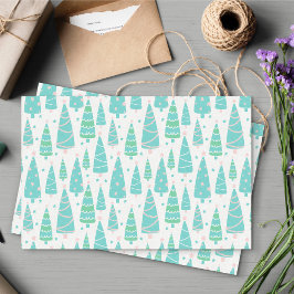 Pastel Christmas Tree Forest Seidenpapier
