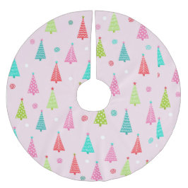 Pastel Christmas Tree Skirt Polyester Weihnachtsbaumdecke