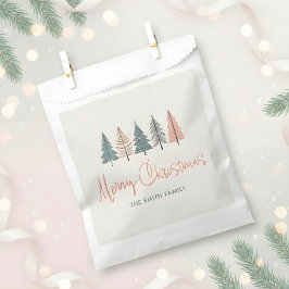 Pastel Christmas Trees Holiday Favor Bags Geschenktütchen