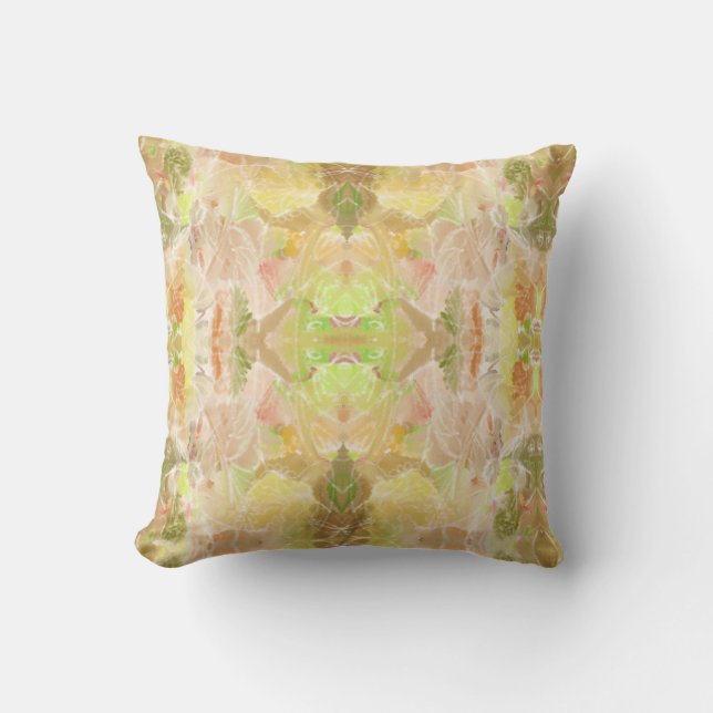 Pastel Citrus Aquarell Designer Druckmuster Kissen (Vorderseite)