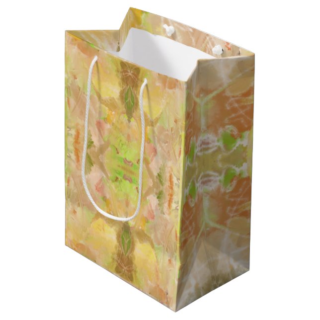 Pastel Citrus Aquarell Designer Druckmuster Mittlere Geschenktüte (Vorderseite Schrägansicht)