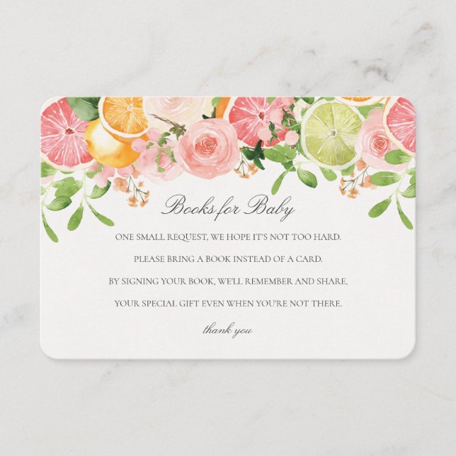 Pastel Citrus Floral Süsse Books for Baby Insert (Vorderseite)