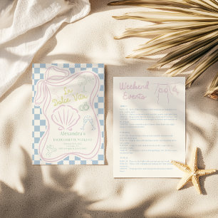 Pastel Coastal Bachelorette Einladung