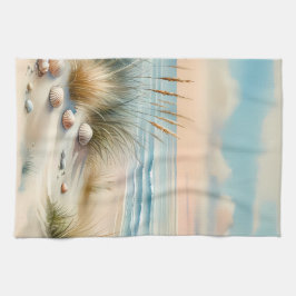 Pastel Coastal Dunes Watercolor Geschirrtuch