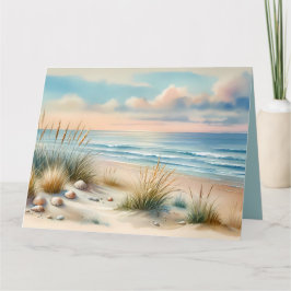 Pastel Coastal Dunes Watercolor Karte