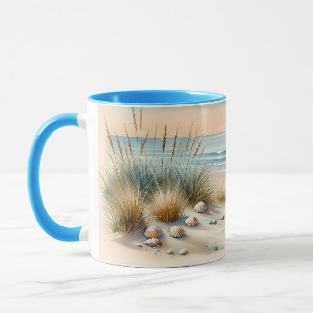 Pastel Coastal Dunes Watercolor Tasse (Links)