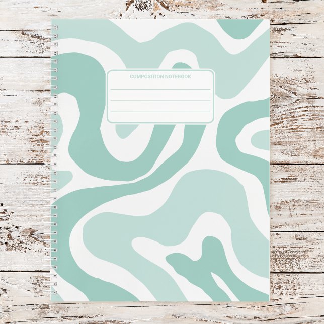 Pastel Color Abstraktes Muster Groovy Notizbuch (Von Creator hochgeladen)