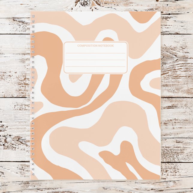 Pastel Color Abstraktes Muster Groovy Notizbuch (Von Creator hochgeladen)