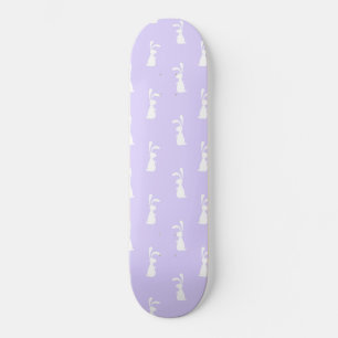 Pastel Color Bunny Pattern Blue Background Pet Skateboard
