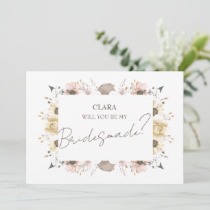 Pastel Color Floral Wedding Bridesmade Einladung