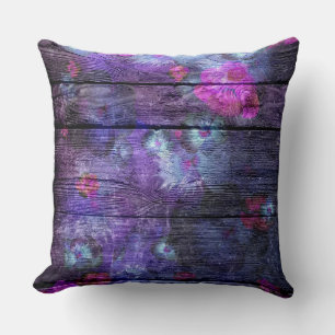 Pastel Color Flower on Wood #6 Kissen