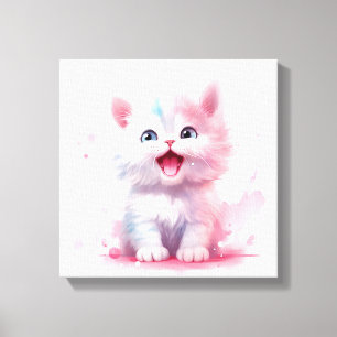 Pastel Color Niedlich Kitten Leinwand