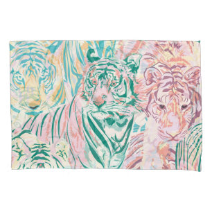 Pastel Color Tiger Art Muster Kissenbezug
