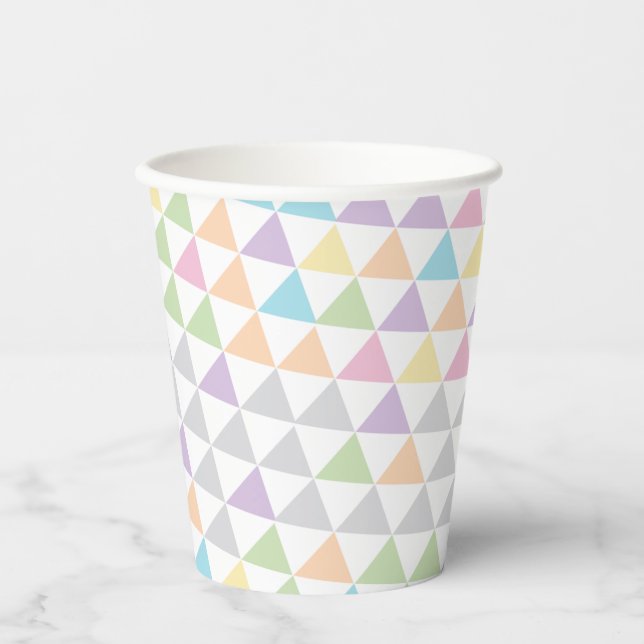 Pastel Color Triangles  Pappbecher (Vorderseite)