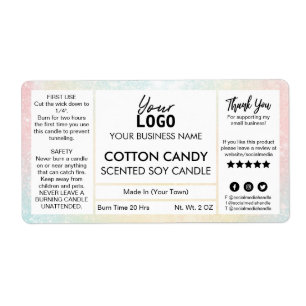 Pastel Colored Cotton Candy Scented Soy Candle