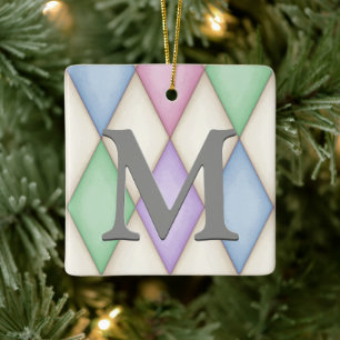 Pastel Colored Harlequin Karo Hübsch Personalisier Keramikornament