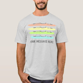Pastel Colored Kayaks Graphics Personalisiert T-Shirt