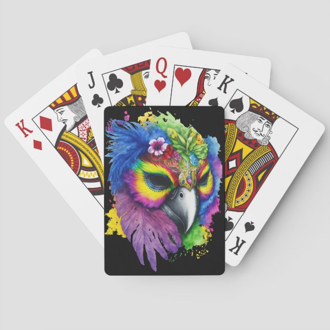 PASTEL COLORED MARDI GRAS BIRD SPIELKARTEN (Rückseite)