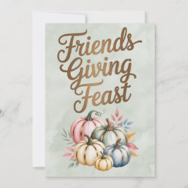 Pastel Colored Pumpkins Friendsgiving Fest Einladung
