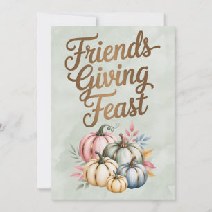 Pastel Colored Pumpkins Friendsgiving Fest Einladung