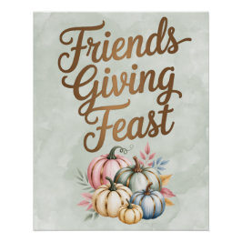 Pastel Colored Pumpkins Friendsgiving Fest Poster