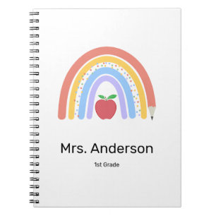 Pastel Colored Rainbow Teacher Notizblock
