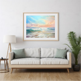 Pastel Colored Seascape - Ai Poster